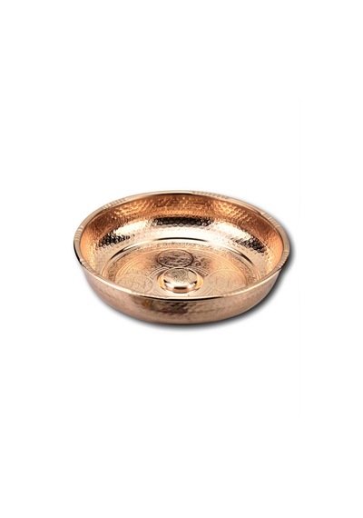 Bakır İşlemeli Hamam Tası 16 CM Bakır