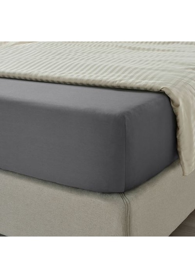 Ikea Nattjasmın 1 Tek Kişilik Çarşaf 90 X 200 Cm Koyu Gri
