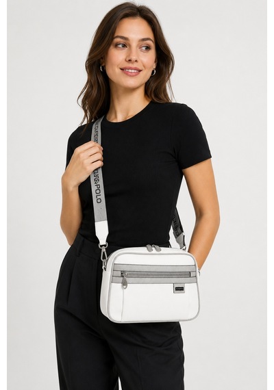 Silver & Polo Silver Polo Çapraz Askılı Kadın Çanta Beyaz.gri 1280