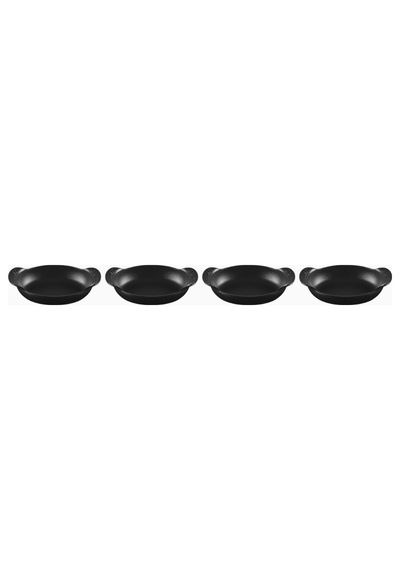 Le Creuset 4 Lü Mini Oval Döküm Fırın Ve Sunum Seti Fırın Tepsisi Siyah 15 Cm