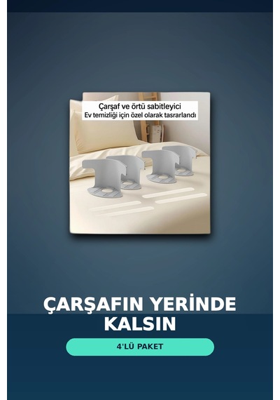 4'lü Şeffaf Çarşaf Ve Yorgan Sabitleyici Kaymaz Dişli Tasarım, Ev Temizliği İçin Pratik Çözüm .