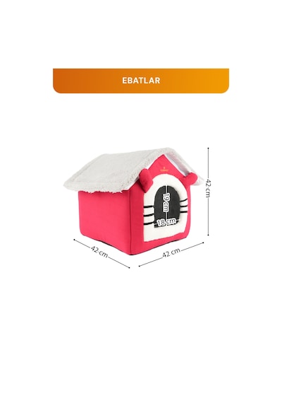 Peluş Kedi Ve Küçük Irk Köpek Evi, Minderli