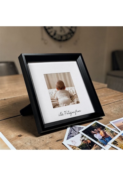 İlk Fotoğrafım Çerçevesi - 20x20 Paspartulu Fotoğraf Çerçevesi Siyah Renk