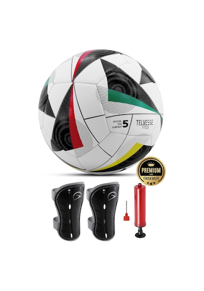 3lü Set Futbol Topu Tekmelikli 2024 Avrupa Pompalı Sert Zemin Halı Saha Futbol Topu No:5 Ft515 Çok Renkli