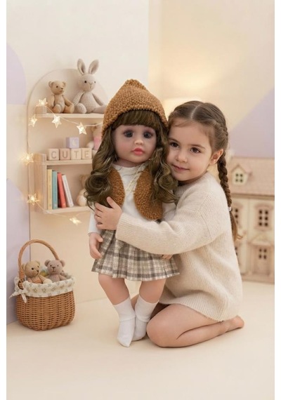 Emzikli Sevimli %100 Et Bebek - 50 Cm Konuşan Gerçekçi Oyun Arkadaşı İnteraktif Eğitici Oyuncak 46984536