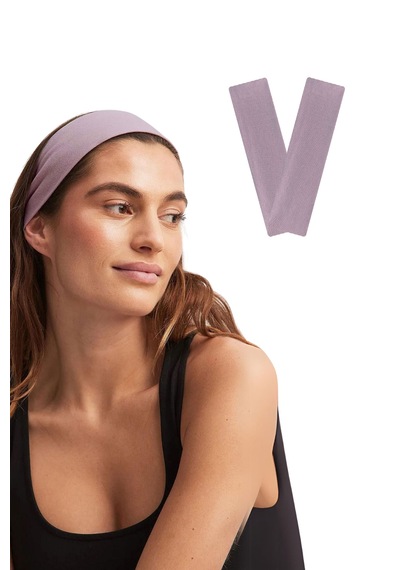 2li Kadın Saç Bandı Bandana Pamuk Likralı Spor Headband Lila