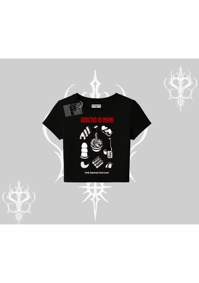 Startmore Startmore Babby Tee Tshirt Japon Mutfağı Umami Temalı Baskılı Siyah