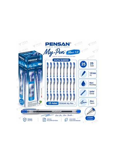 2250 1.0 Mm Tükenmez Mavi Kalem 25'li Kutu
