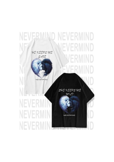 Nevermind He Keeps Me Safe / She Keeps Me Wild Unisex Çift Tişörtü 2'li Beyaz-siyah Nevermind He Keeps Me Safe / She Keeps Me Wild Unisex Çift Tişörtü 2'li Beyaz-siyah