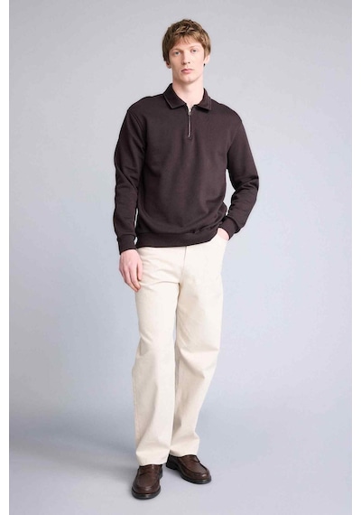 Defacto Kalın Kumaş Sweatshirt H1833ax26spbn337 Kahve-bn337