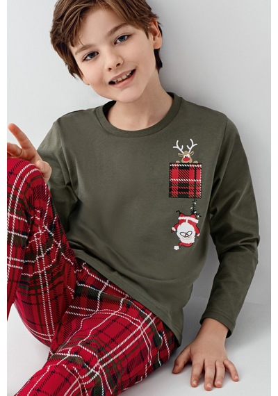 Arnetta Erkek Çocuk Yeşil Pijama Takımı Ar3513-c-v1