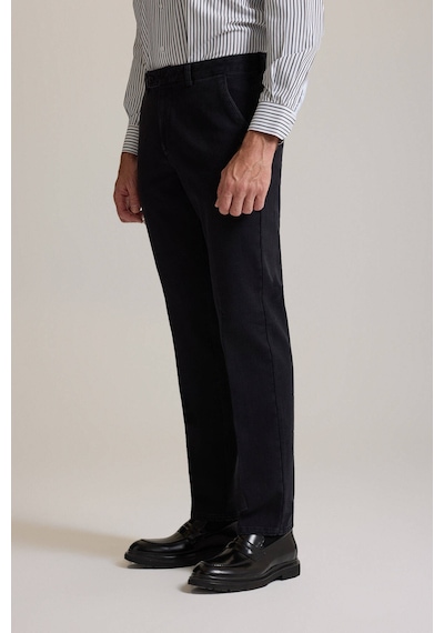 Ysf Erkek Siyah Regular Fit Yan Cepli Kot Pantolon