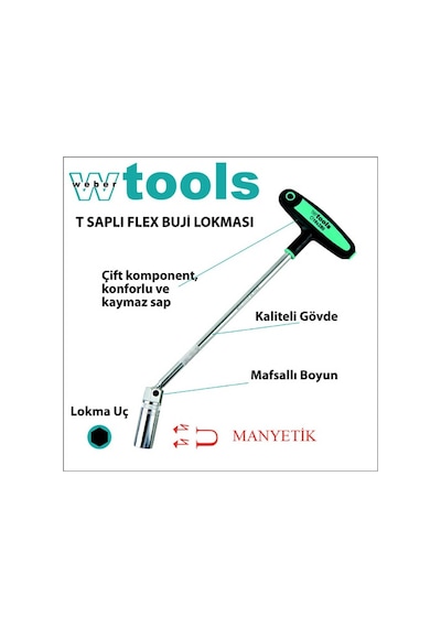 Weber Tools T Saplı Flex Buji Lokmaları 21 x 280 MM