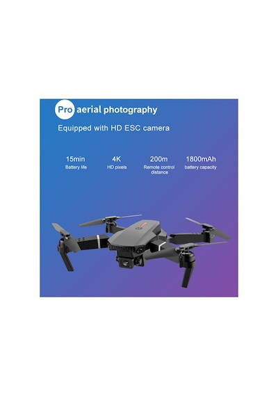 E88 Drone 4k Hd Çift Kameralı Drone App Kontrol Wifi Li Katlanabilir Quatcopter X3 Batarya Uyumlu