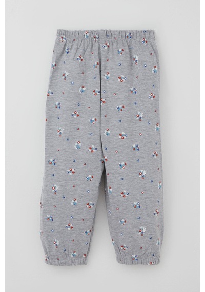 Breeze Kız Bebek Pijama Takımı Renkli Çiçek Desenli 9 Ay-3 Yaş, Gri Melanj Gri Melanj