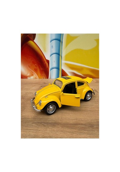 Vosvos Diecast Model Araba Wolkswagen Klasik Model Araba Beetle Vosvos Açılan Kapılar Sesli Işıklı Sarı