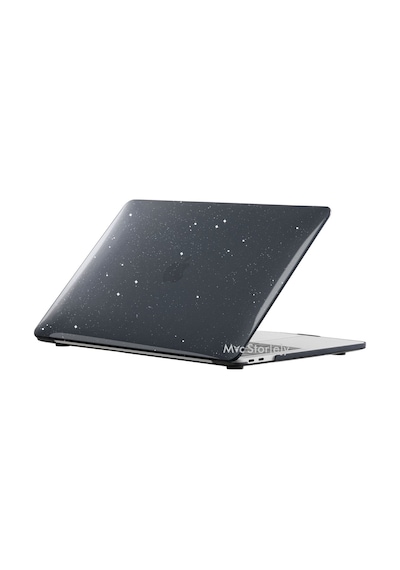 Apple Uyumlu MacBook Air M1 Kılıf 13inç Simli Kristal Parlak Touchıd'li M1 Air A2337 A2179 A1932 İle Siyah