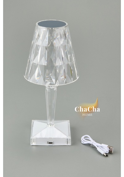 Chacha Home Brilliant Led Masa Lambası & Dekoratif Abajur Şeffaf