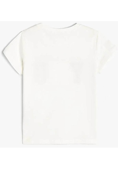 Koton Kadın T-shirt Ekru 4skg10247ak 24yy59000545 Y5915 Ekru