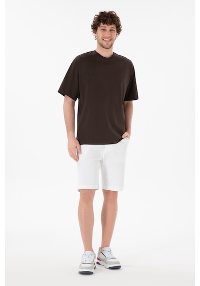 U.S. Polo Assn. Erkek Comfort Fit Bisiklet Yaka Kahverengi Merserize Basic Tişört 50313089-VR029