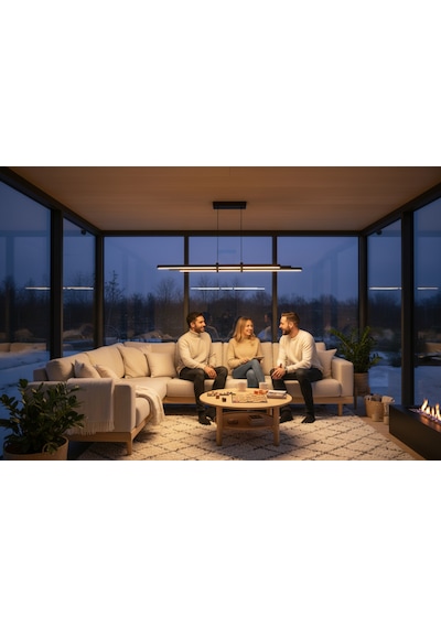 Cosmo Gold Lineer Led Sarkıt Avize Kumandalı Dim Edilebilir Yukarı & Aşağı Işık Sarı Işık