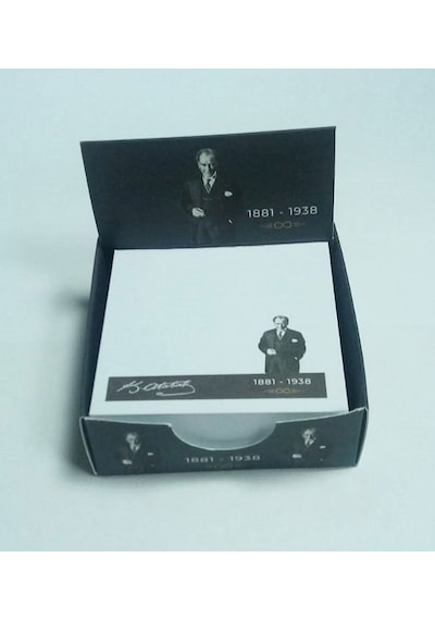 Bloknot Küp Not Kağıdı Kutulu Atatürk Temalı
