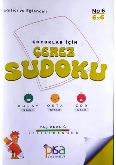 Pisa Çocuklar İçin Çerez Sudoku No 6 - 6 X 6