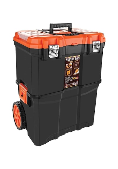 Super Bag Asr 5039 Mobil Çift Katlı Takım Çantası Tekerlekli Mavi