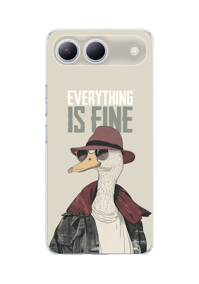 Tecno Spark 40 5g Uyumlu Everything İs Fine Baskılı Silikon Kılıf Renkli