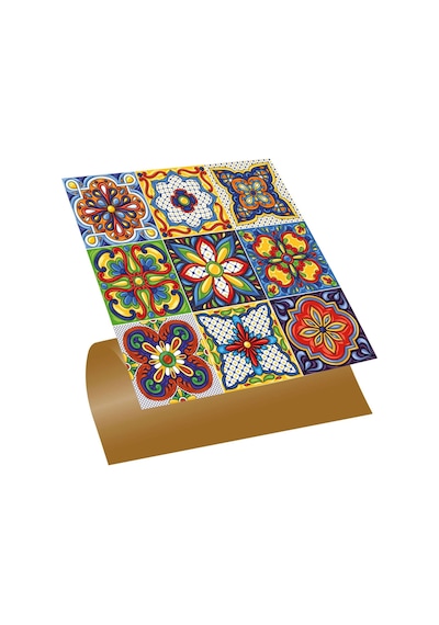 Kendinden Yapışkanlı Fayans Karnaval Karo Desenli Pvc Karo 30x30 Cm 4 Adet 0,36m2