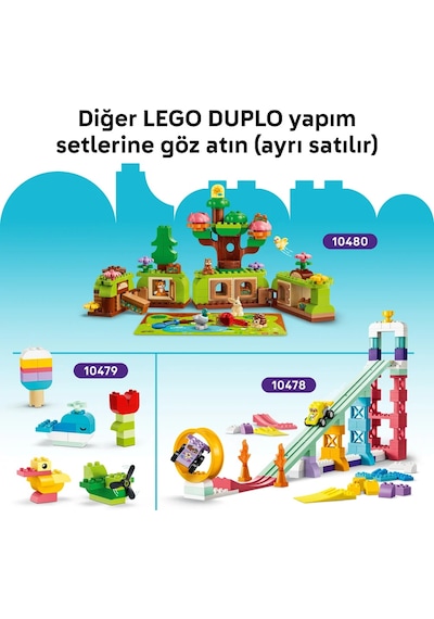 LEGO® DUPLO® Hayvan Yapma Oyunu Eğitici Oyuncak 10472 – 3 Yaş ve Üzeri için Resimli Kartlar İçeren Oyuncak Yapım Seti (94 Parça)