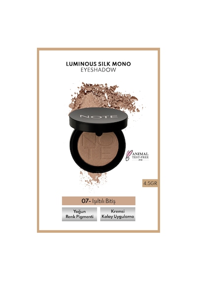 Note Cosmetique Luminous Silk Eyeshadow Tekli Göz Farı – 07 Koyu Bej