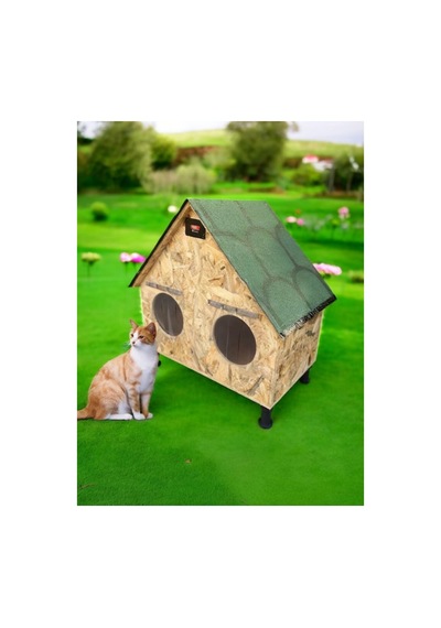 Kedi Evi Kedi Yuvası Su Ve Isı Yalıtımlı 2 Bölmeli 2 Kedilik İç Ve Dış Mekan