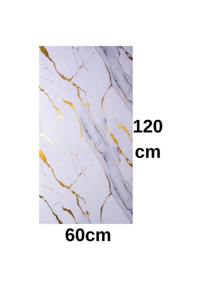 4 Adet 60x120cm Alternatif Kaplama Uv Pvc Altın Mermer Desenli Ev Ofis Otel Duvar Kaplama Paneli Altın