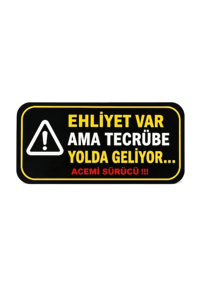 Mega Oto Market Acemi Şoför - Acemi Sürücü Magneti Tak Çıkar Manyetik Araba Bagaj Uyarı Levhası - Ehliyet Var Ama Tecrübe Yolda Geliyor