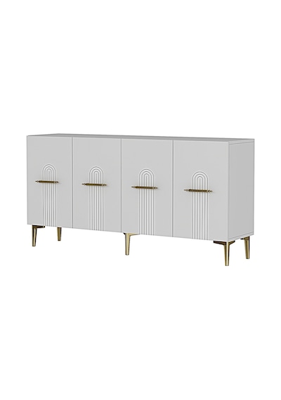 Ka1519bg Ida150 Konsol, Tv Sehpası, Kahve Köşesi Beyaz-gold 150cm Beyaz-gold