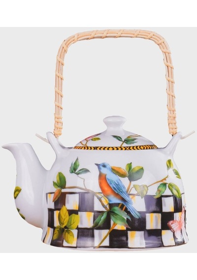 Prddml-9381-11 Miss Betty 0.9 Litre Porselen Hasır Saplı Damalı 001