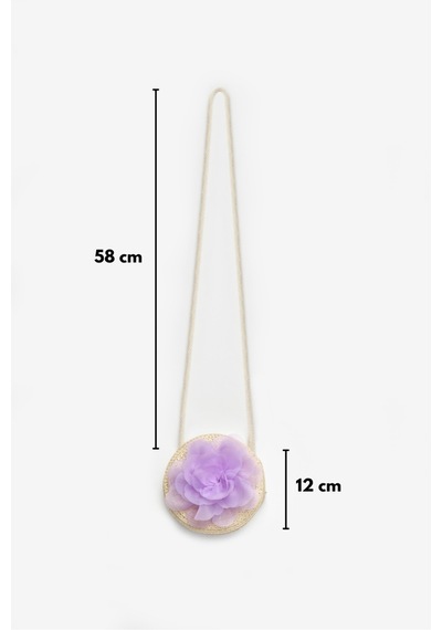 Le Mabelle Lila Gül Detaylı Kız Çocuk Hasır Çanta Lila