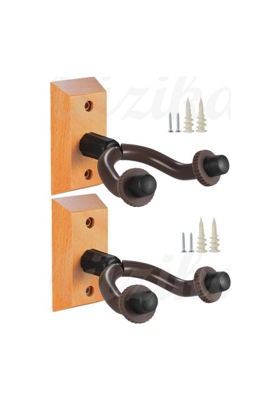 Gitar Bağlama Ukulele Duvar Askısı 2 Adet Standı Ahşap Yüzey + Dübel Ve Vida Dahil