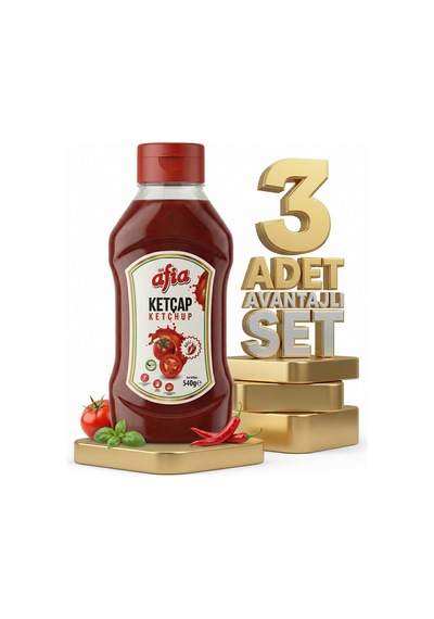 Afia Acılı Ketçap 3x550 Gr