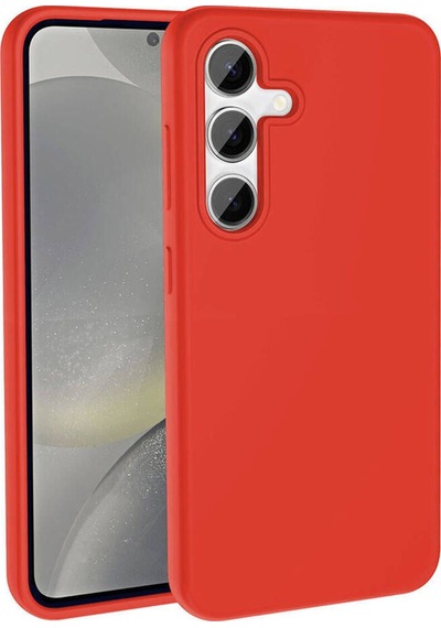 Galaxy S24 Kılıf M-safe Şarj Özellikli Sıvı Teknolojili Silinebilir Sert Zore Kivi Kapak Kırmızı