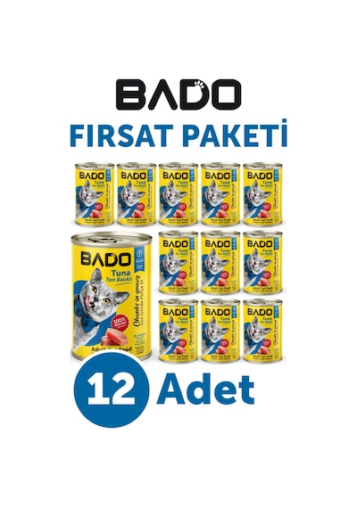 Bado Yetişkin Yaş Kedi Maması Ton Balıklı 400gr 12'li