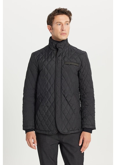Altınyıldız Classıcs Erkek Sıyah Standart Fit Normal Kesim Dik Yaka Yan Cepli Overcoat Siyah