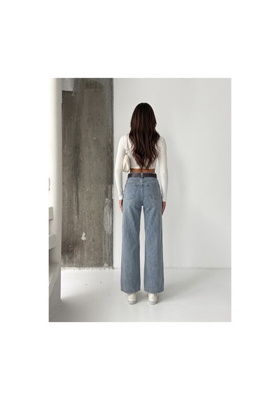 Bluemarlin Tintli Likralı Kemerli Tam Kalıp Denim Pantolon Tintli