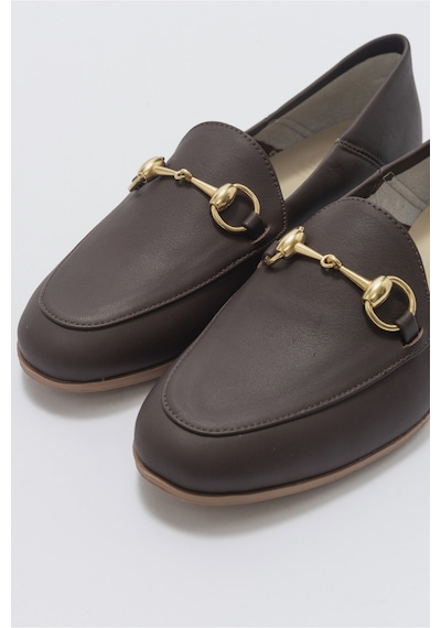 Luvishoes F03 Kahve Cilt Hakiki Deri Babet Kahverengi
