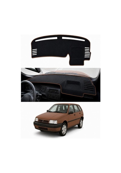 Fiat - Tipo Dijital 1988-1995 Uyumlu Torpido Koruma Kılıfı - Kahverengi Şeritli