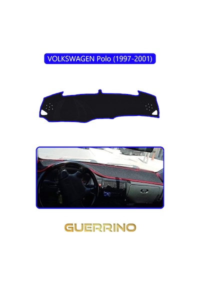 Volkswagen Polo 1997-2001 Torpido Koruma Halısı Mavi Kenar