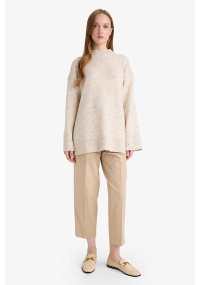 Defacto Loose Fit Bisiklet Yaka Triko Tunik F3242ax25wner99 Ekru