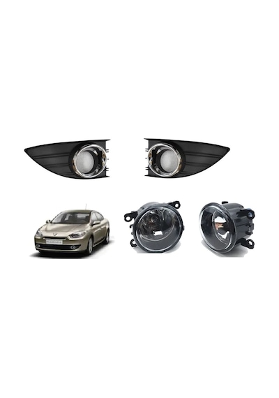 Renault Fluence Sis Farı Çerçeveli Kromlu Komple Takım