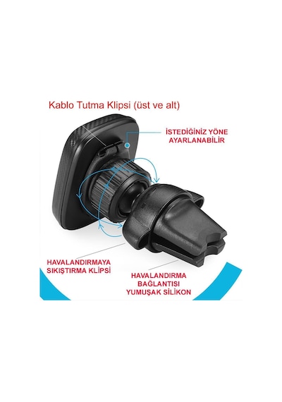 Araç Içi Mıknatıslı Telefon Tutucu Havalandırmaya Takılan Ct-213